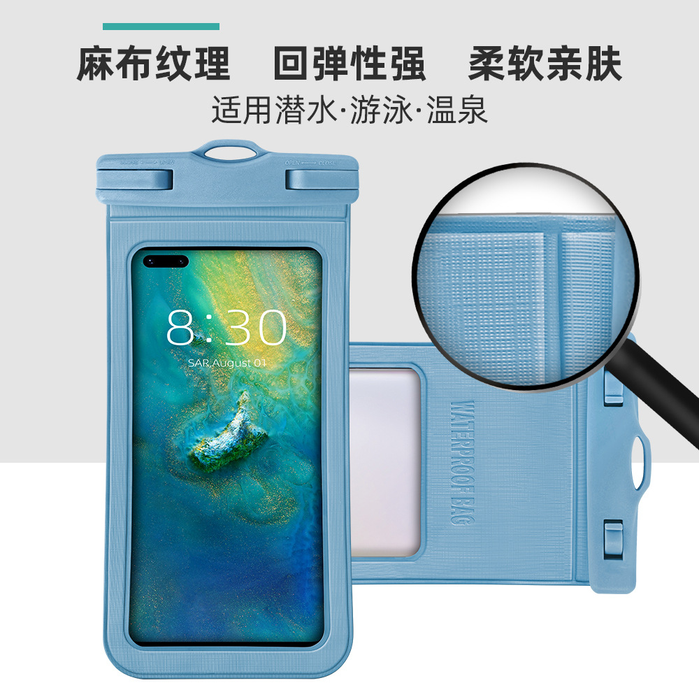 Wholesale of waterproof bags for touch screen mobile phones, transparent neck-hanging sealed bags for outdoor swimming equipment, dust-proof drift diving cases pic 12