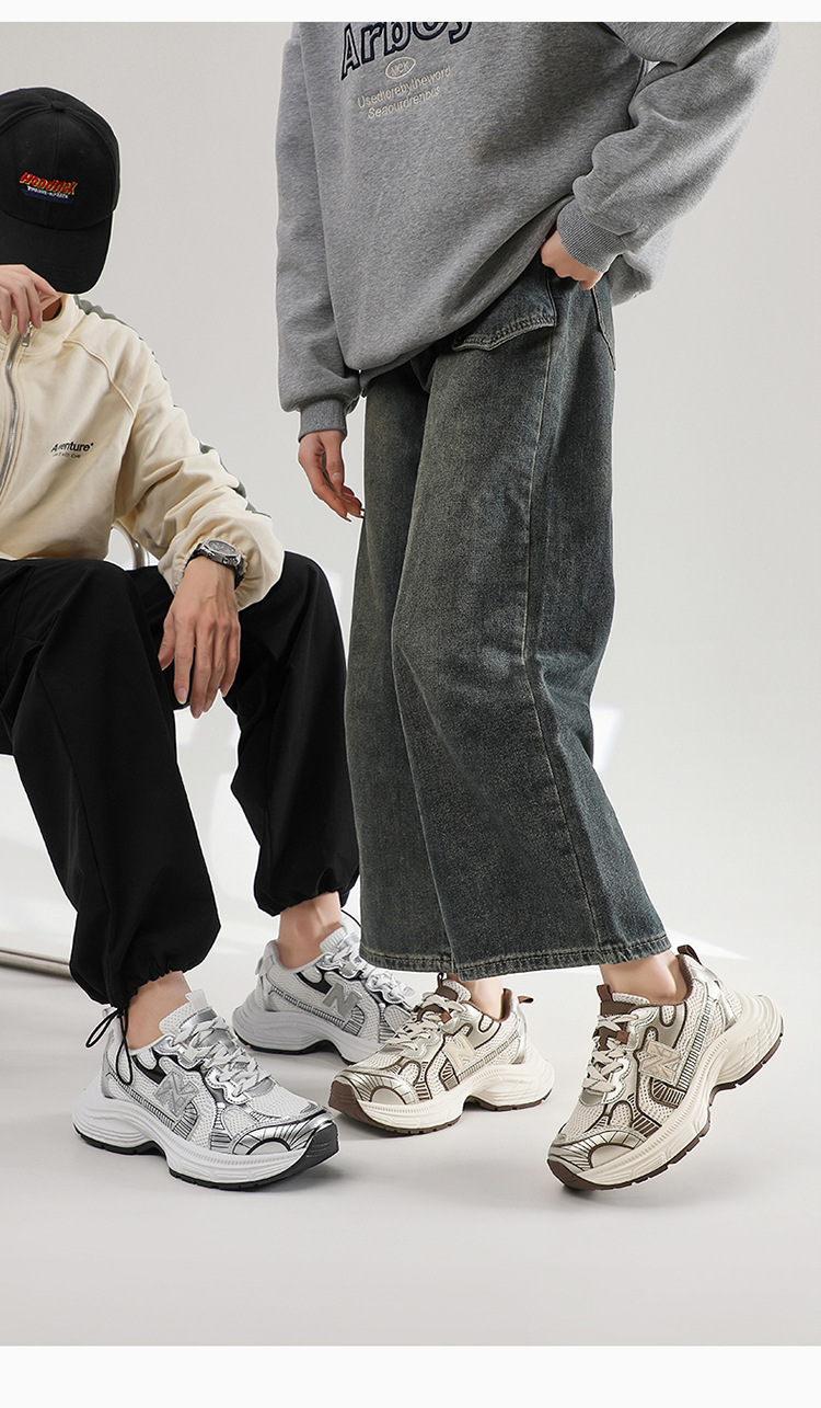 Dad shoes for women, Spring 2025 new Style bestsellers, thick-soled, height-increasing, retro, versatile, color-blocked, breathable, sporty and casual shoes pic 1