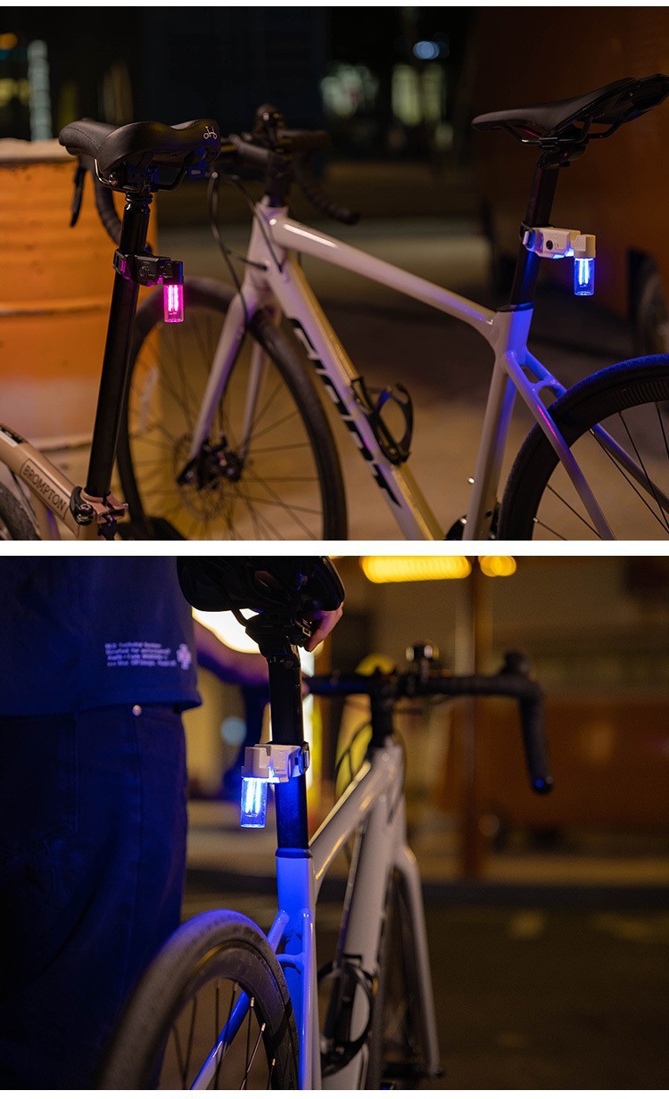 High-transparency glass taillights for bicycles, 360° visible safety USB warning lights, waterproof and long-lasting night riding equipment pic 14