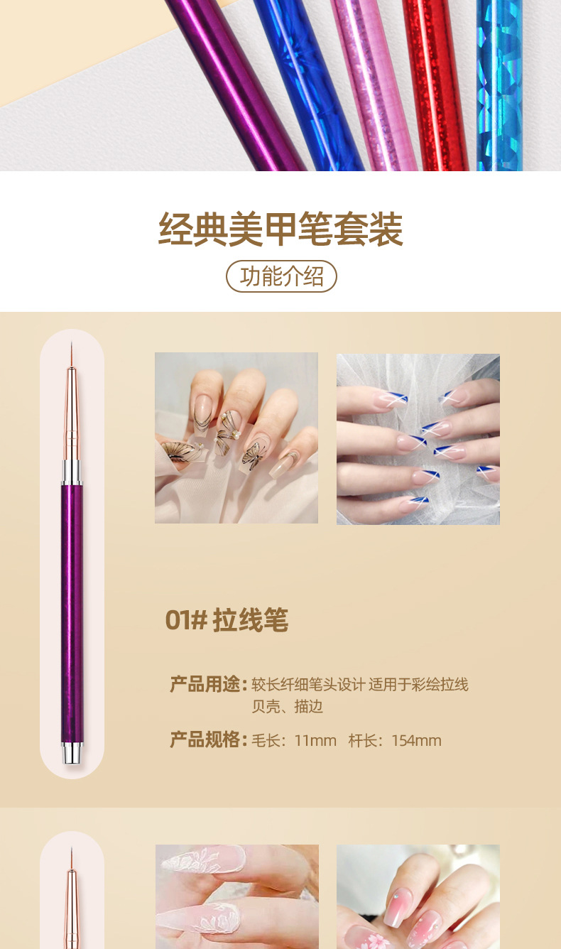 多功能晕染渐变美甲笔双头初学者彩妆工具戳花美甲刷美容护肤详情9