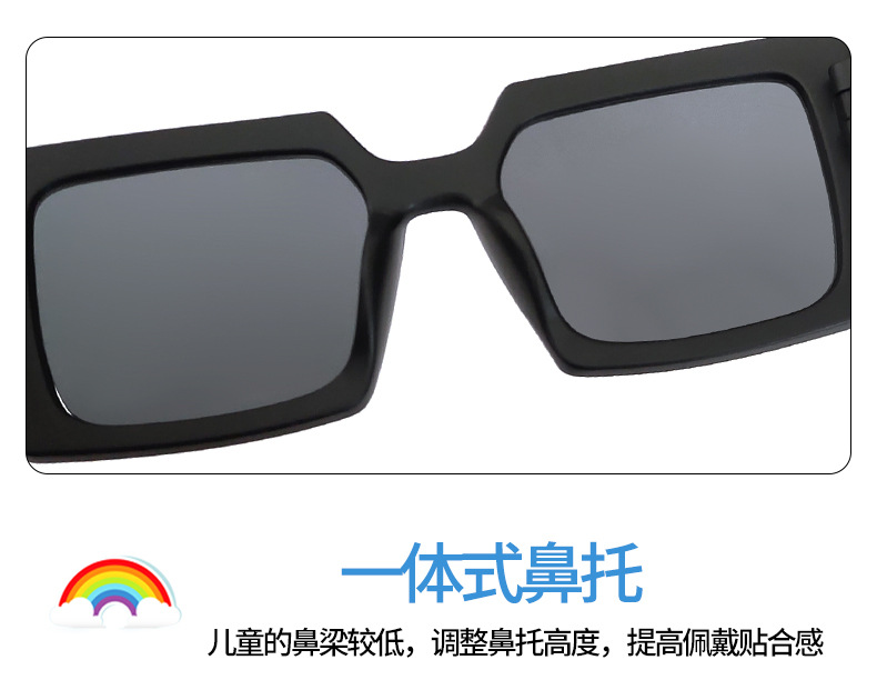 2023新款方框儿童太阳镜男女孩彩色多巴胺小孩墨镜防紫外线眼镜详情10