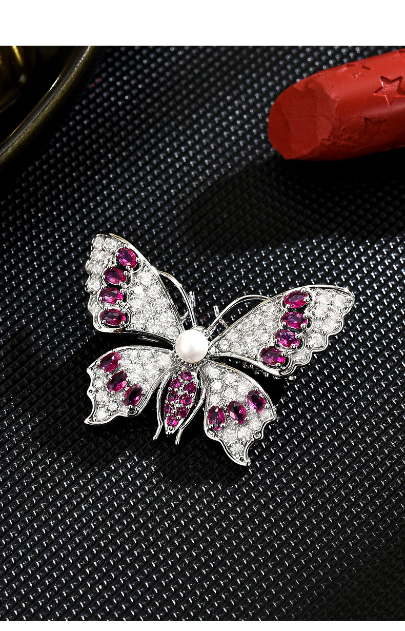 新款2025珍珠蝴蝶小胸针女高档百搭防走光领口衣角胸花别针配饰详情16