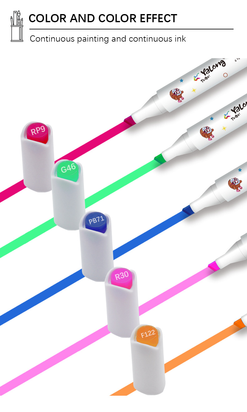 24-color, fragrant, washable marker pen triangular bucket smooth water flow double-pointed artistic marker pen set pic 3