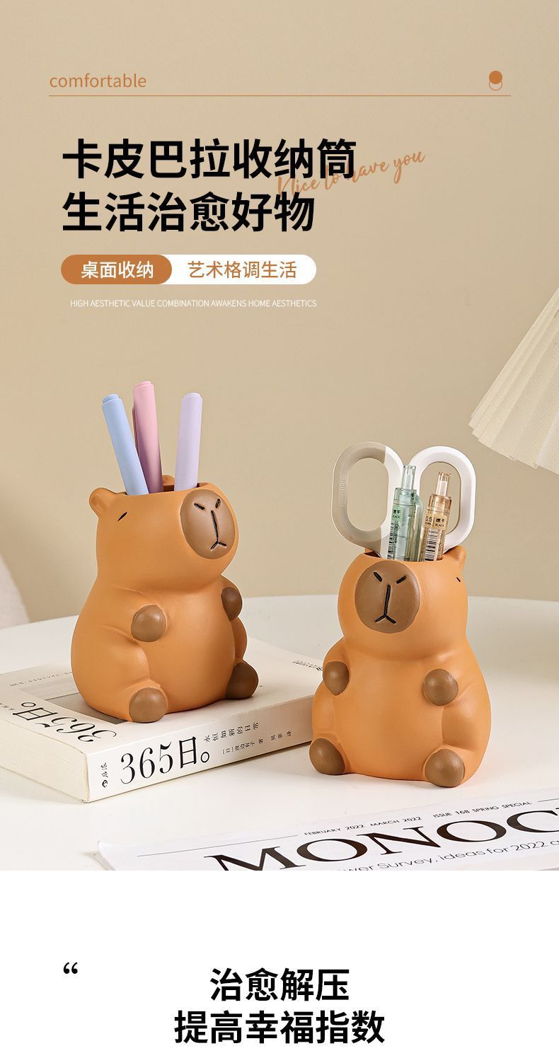 Kapipala pen holder, a cute cartoon office desktop decoration, is a personalized, creative and fun cosmetic pen storage box pic 1