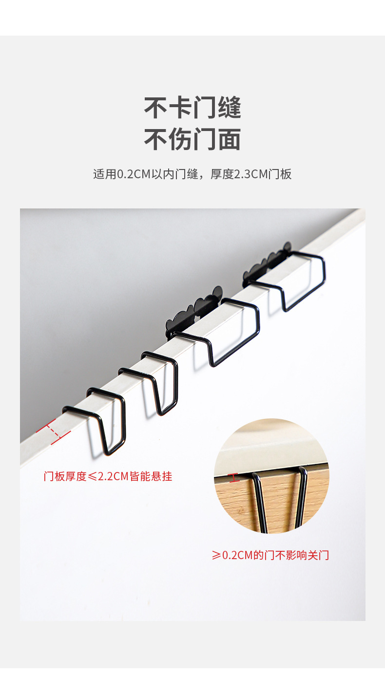 铁艺挂钩墙上浴室门后挂衣架壁挂创意挂钩入户进门玄关门后双钩详情5