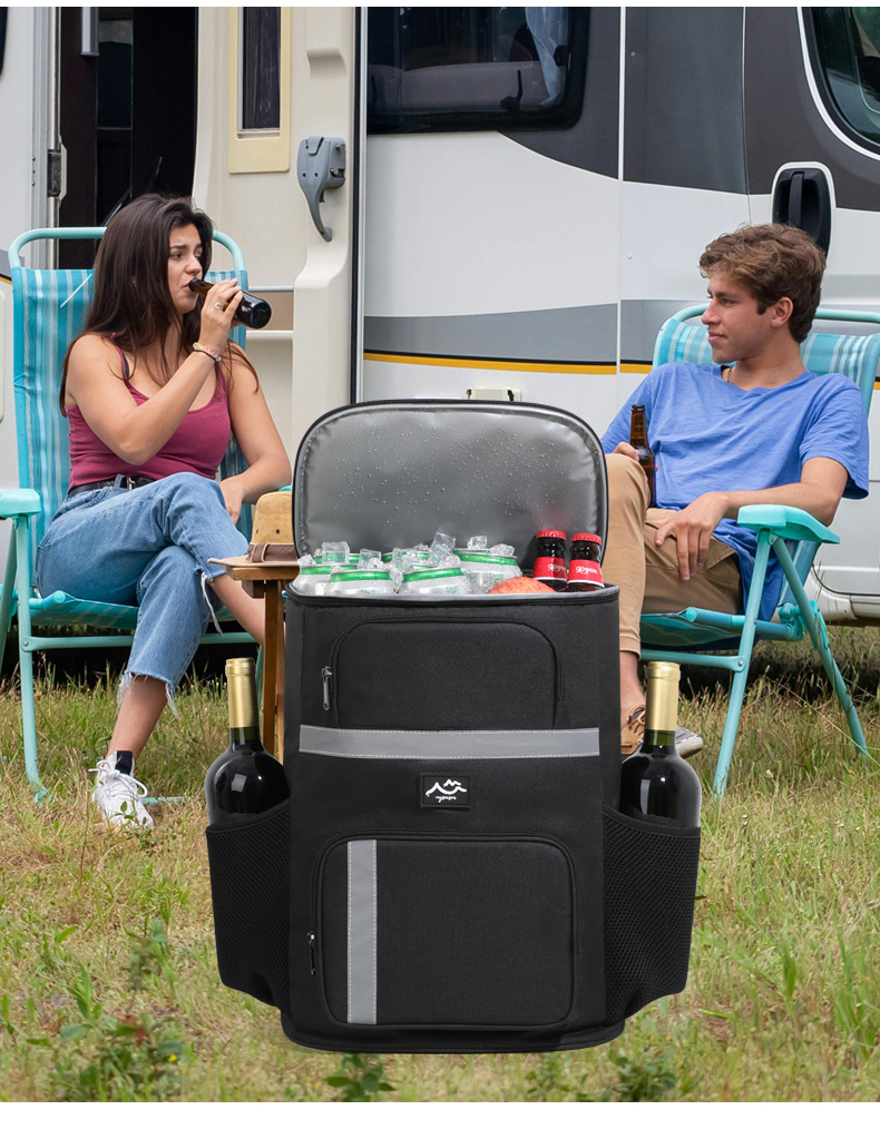 厂家直销折叠便携露营野餐包旅游出行冰包批发背包双肩保温包详情5