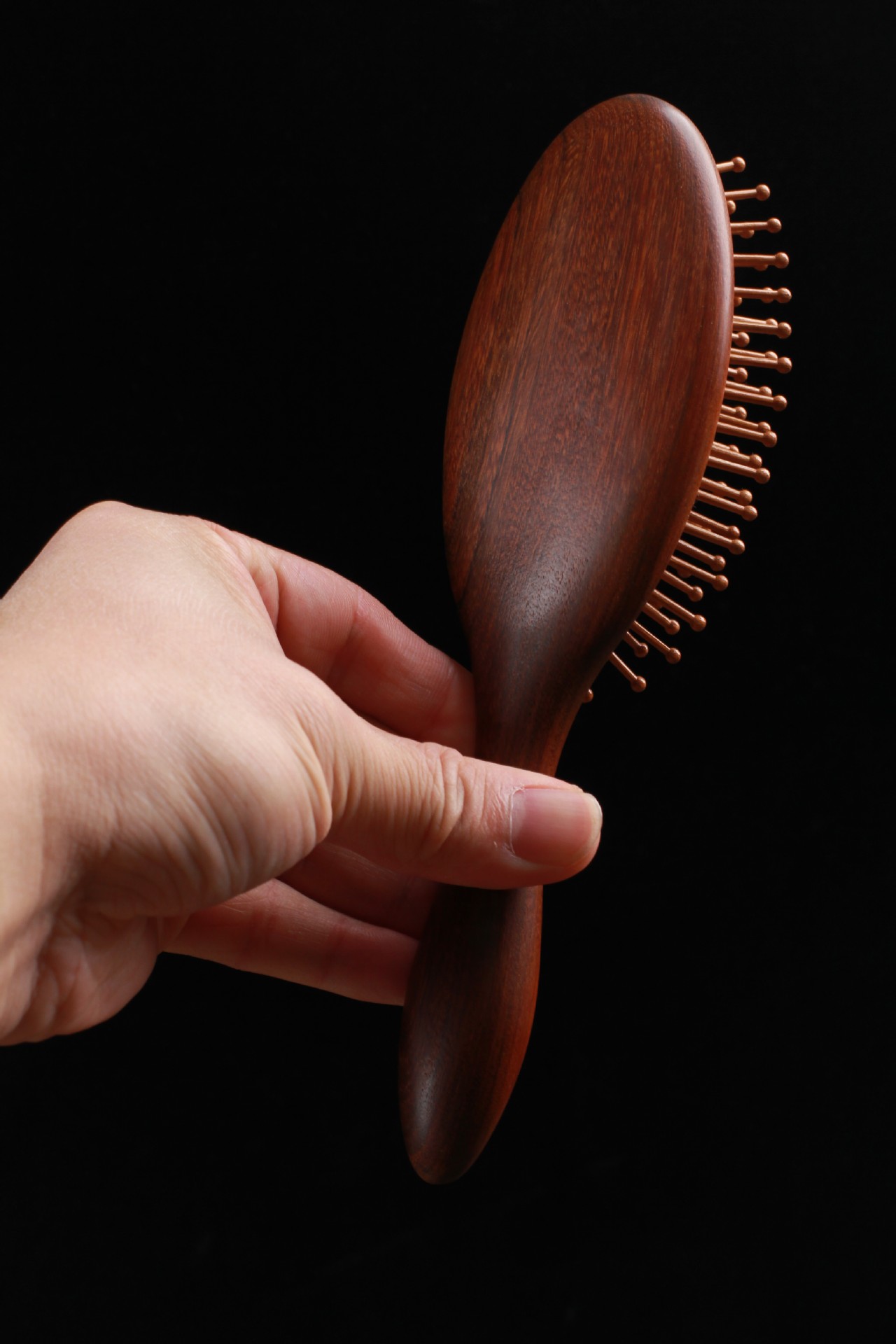 厂家金丝檀木气垫梳大号加厚圆柄头皮按摩顺发梳檀木气囊梳子批发详情9