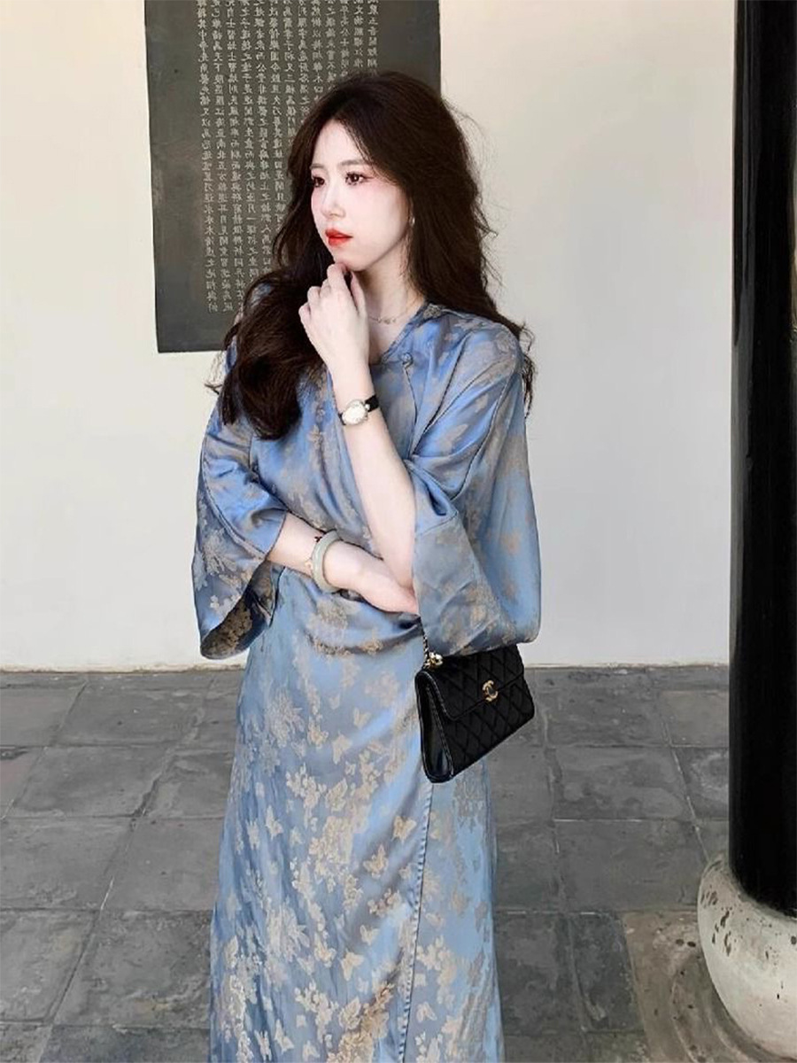 新中式女装2024夏装国风连衣裙高端改良旗袍年轻款小个子日常可穿详情2