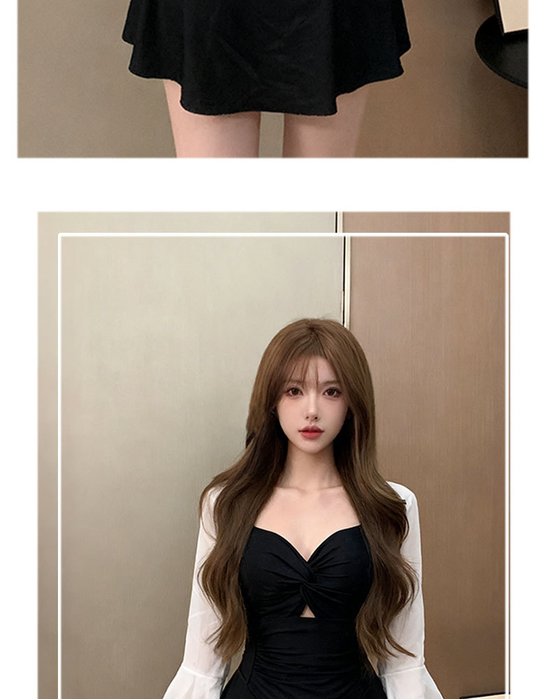 A new conservative one-piece swimsuit for women in 2026, which covers the belly and makes you look slimmer. Swimming women wear outer shirts to soak in hot springs. 125333 pic 13