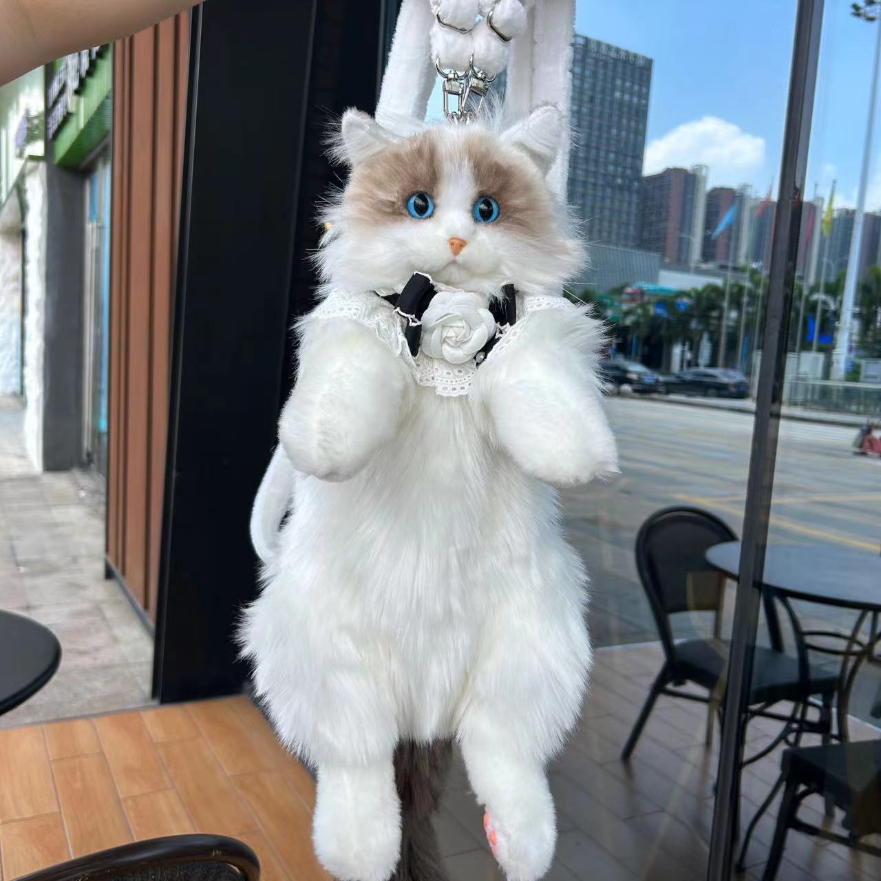 抖音同款仿真布偶猫背包小猫咪玩偶公仔毛绒布娃娃玩具生日礼物女详情10