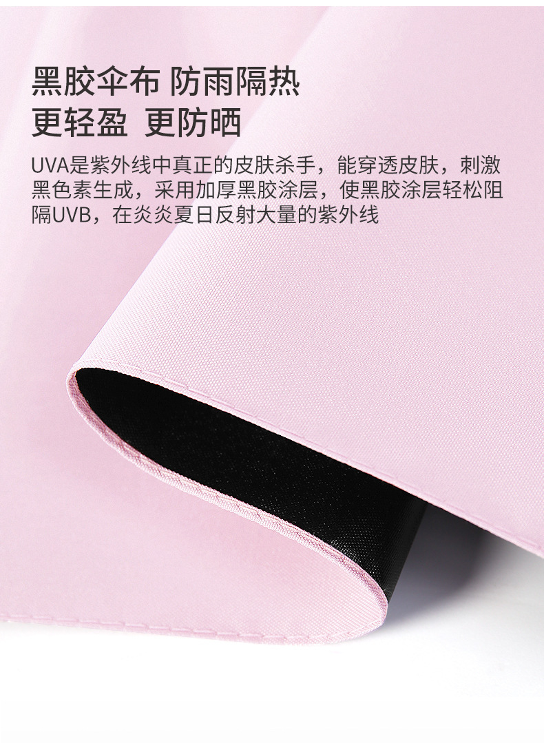 伞批发雨伞防晒遮阳伞黑胶三折反向女生太阳伞晴雨两用自动伞工厂详情44