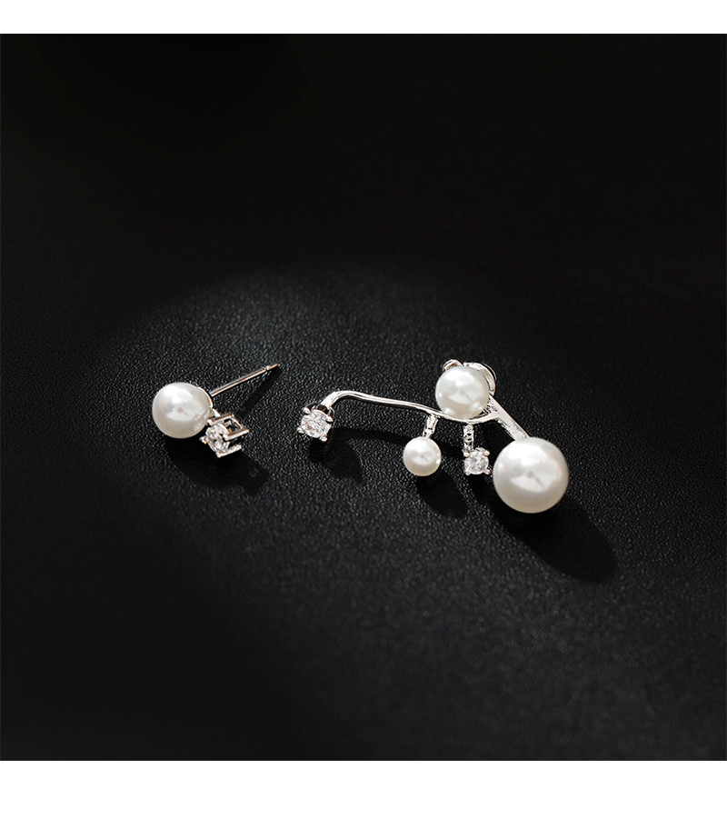 Hyacinth asimétrico diamante perla pendientes moda de las mujeres ligero extravagancia alto grado sentido gigante de buena mirada único y hermoso pendientes de oído pic 2