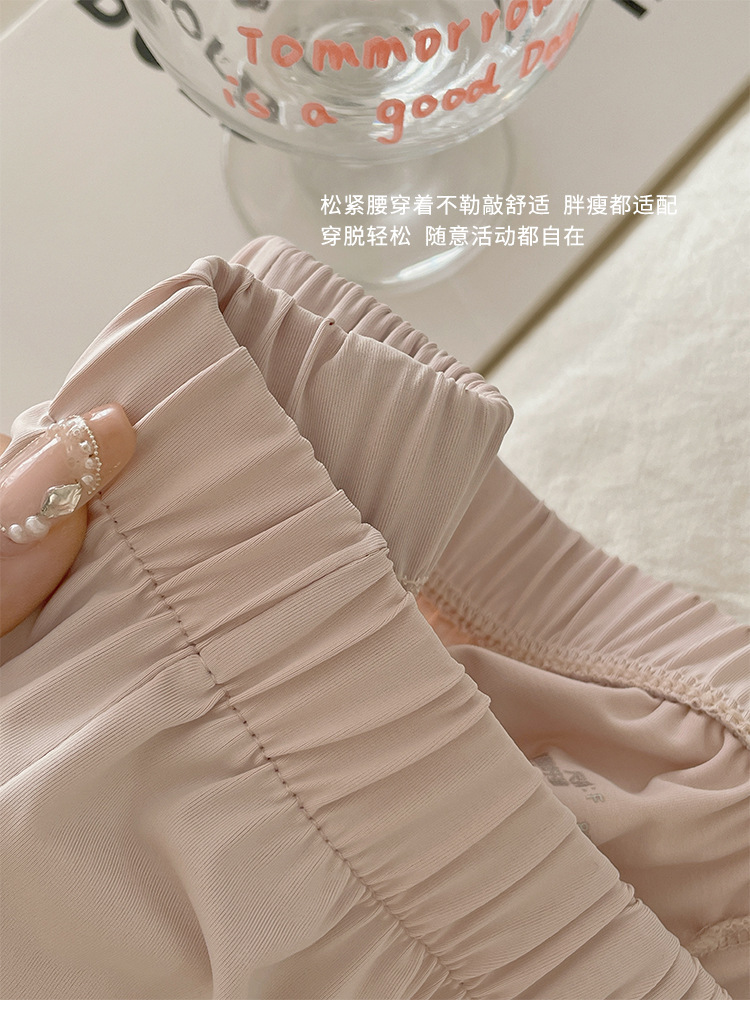 A two-piece set of casual wear for women in the original color ice leather, a summer pajama set with a cool and contrasting color, featuring new short-sleeved shirts and shorts pic 12