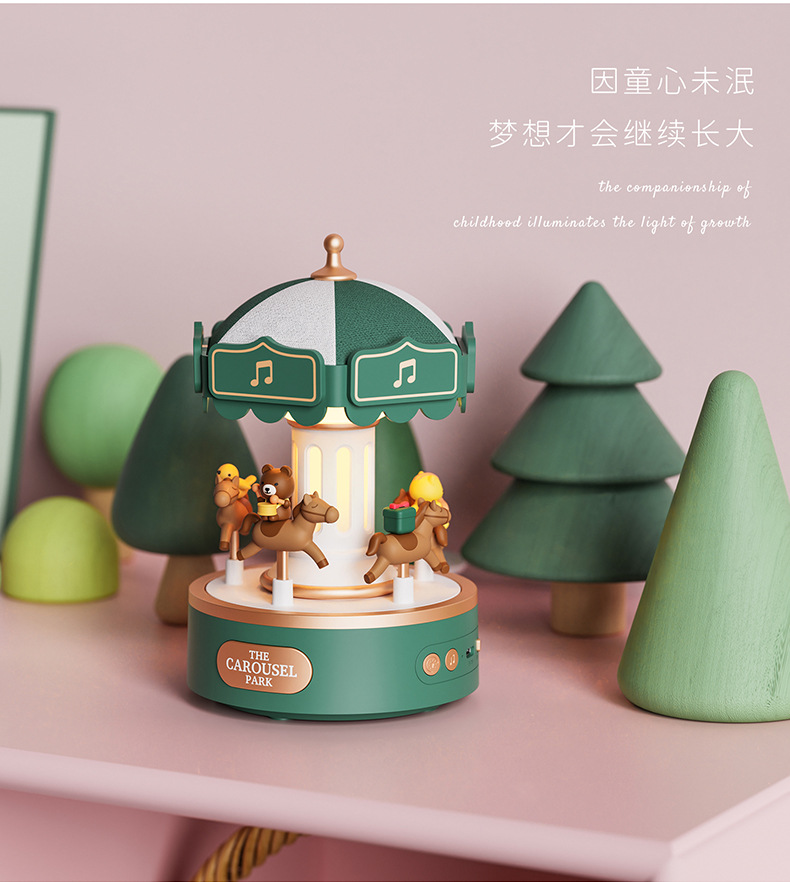 Romantic gifts for couples: Classic Christmas rotating wooden lantern, creative music box, bedside night light, Bluetooth speaker pic 7