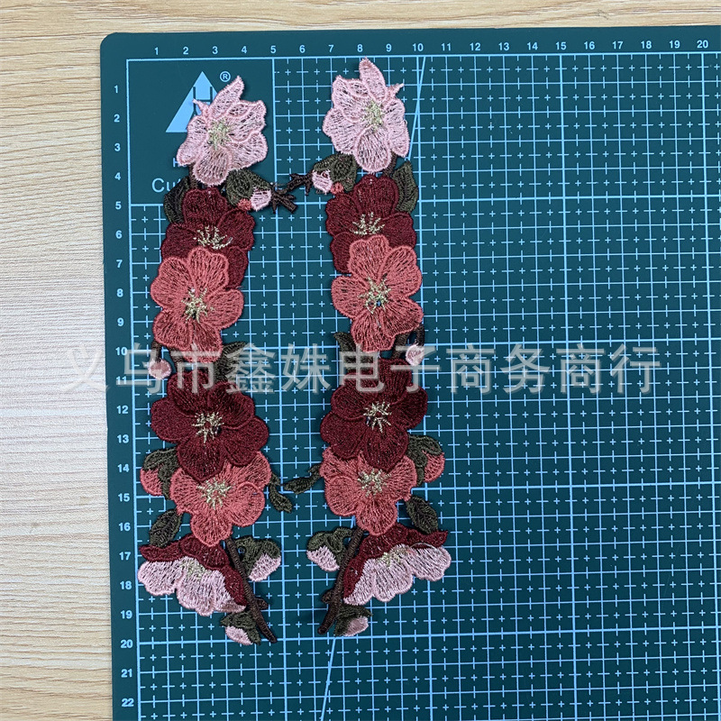 中国风梅花鸟刺绣布贴旗袍汉服装饰绣花贴详情7