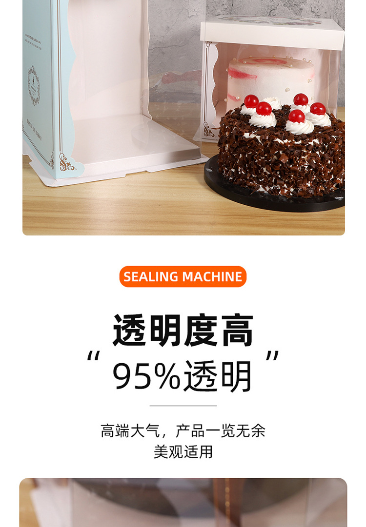 Wholesale 46810-inch double-layer transparent birthday cake box, raised cake box, Barbie doll square packaging box pic 23