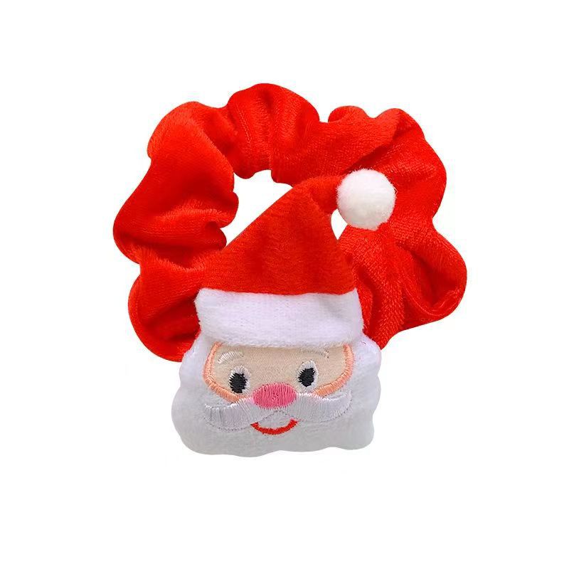 卡通圣诞毛绒发圈 麋鹿老人圣诞节发饰 可爱圣诞树跨境爆款大肠圈详情16