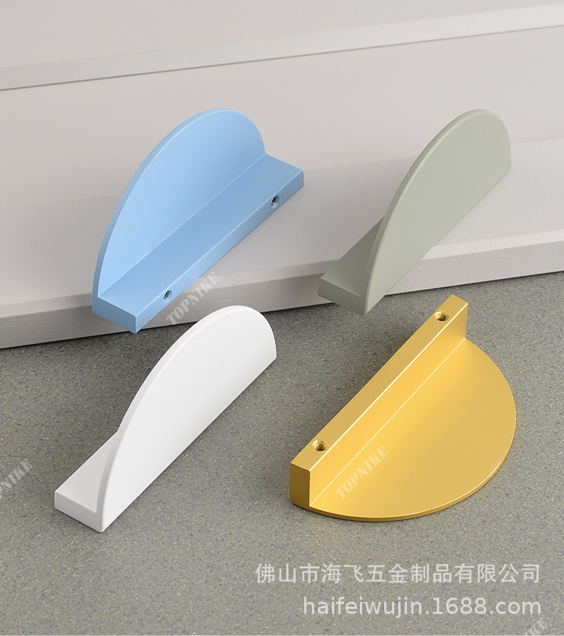 顶耐衣柜门拉手橱柜抽屉把手半圆形北欧法式奶油风儿童房彩色对装详情25