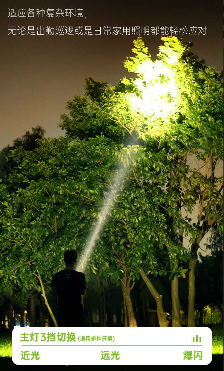 Multi-functional household solar-powered portable flashlight, long-range waterproof strong light rechargeable outdoor lighting lamp, daily necessities pic 4