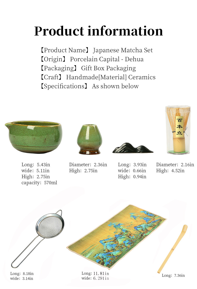 Japanese-style matcha bowl, ceramic matcha whisk set, bamboo matcha brush, Hyabonri Song Dynasty tea ceremony gift box pic 4