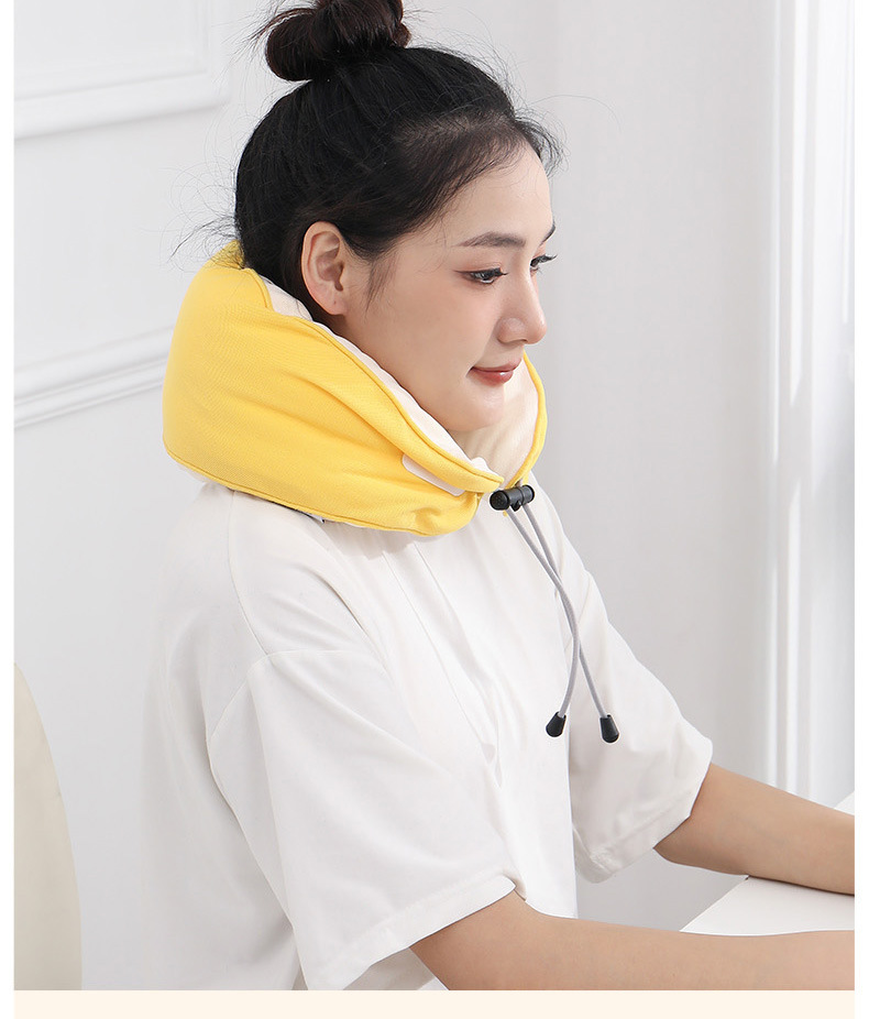 Simple U-shaped pillow macaron color, ins style adjustable neck pillow, portable pillow for home and travel, soft neck support pic 31