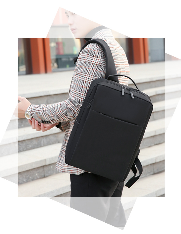 跨境大容量17寸双肩电脑包可定制高级感商务通勤旅行背包电脑包详情4