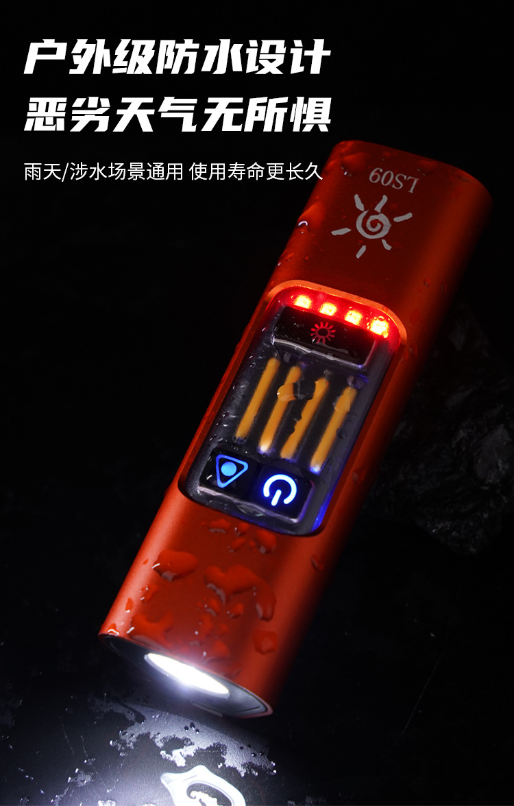 New EDC type-c charging work light with strong magnet side light, red laser multi-position hook, built-in battery pic 13