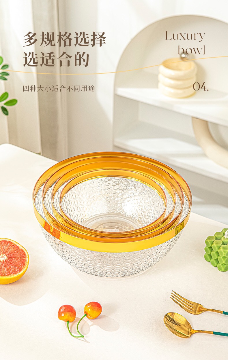 Hot-selling transparent PET gold-embossed fruit platters, cross-border light luxury and high-end feel, home, restaurant dining tables, hotel coffee tables, snacks pic 6