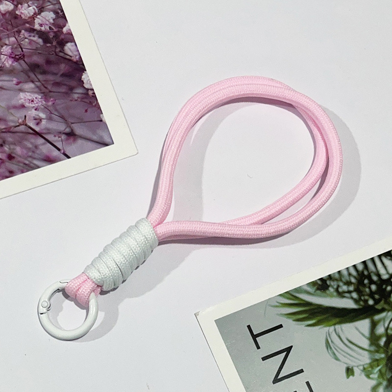 手机挂绳短款拼色打结编织挂绳毛绒钥匙扣编织挂绳防丢吊绳15CM详情25