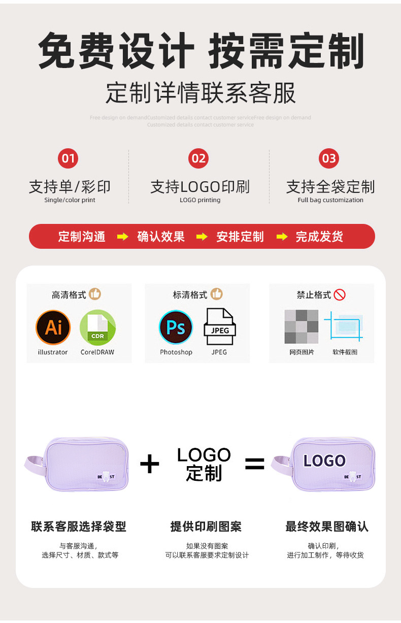 PVC化妆包定制透明防水化妆品包包定做pvc手提收纳包批发详情2