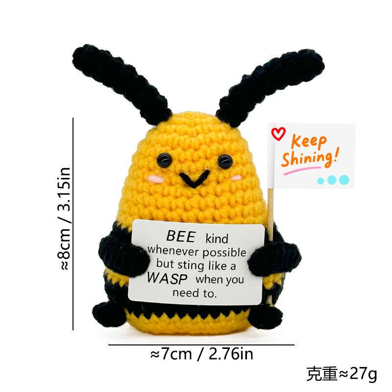 Cross-border finished hand-knitted dolls, bee-hugging small flowers, tulips, roses, cartoon and cute desktop ornaments pic 28