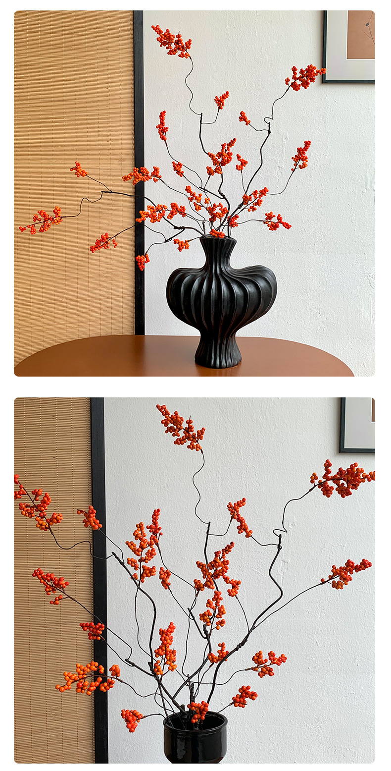 年宵花发财果红果仿真花假花摆设客厅搬家新居礼物结婚装饰品摆件详情14