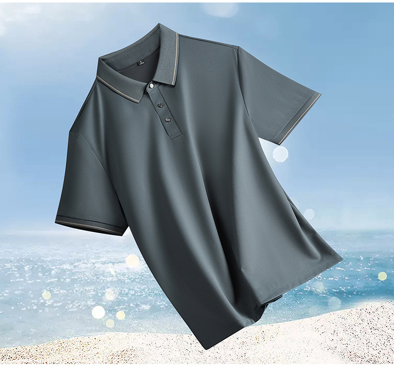 冰丝男士polo衫夏薄款男装商务休闲弹力透气轻奢高级感男短袖t恤详情9