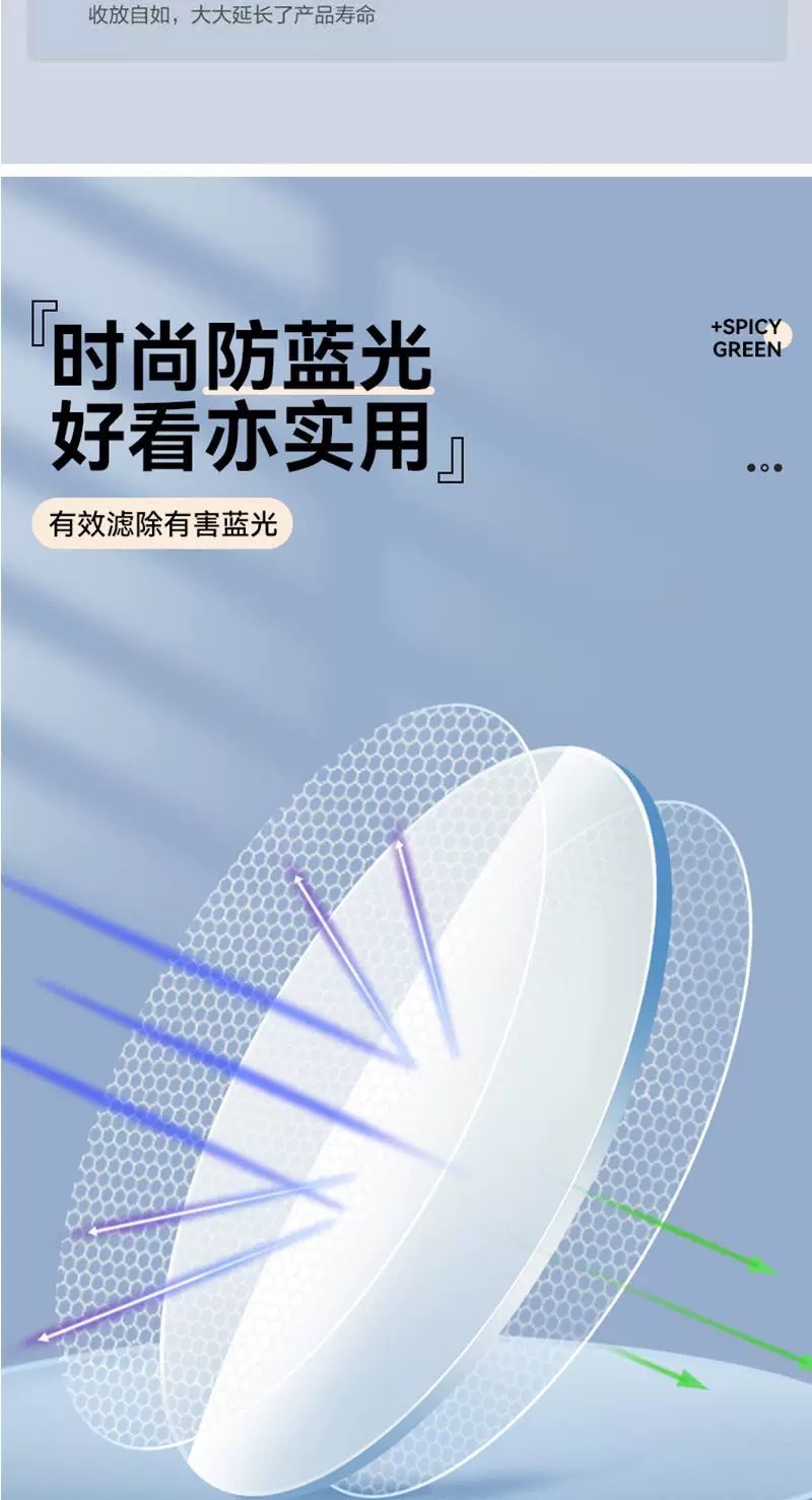防蓝光辐射眼镜近视男款黑框眼镜变色镜片男女同款韩版潮大脸显瘦详情8