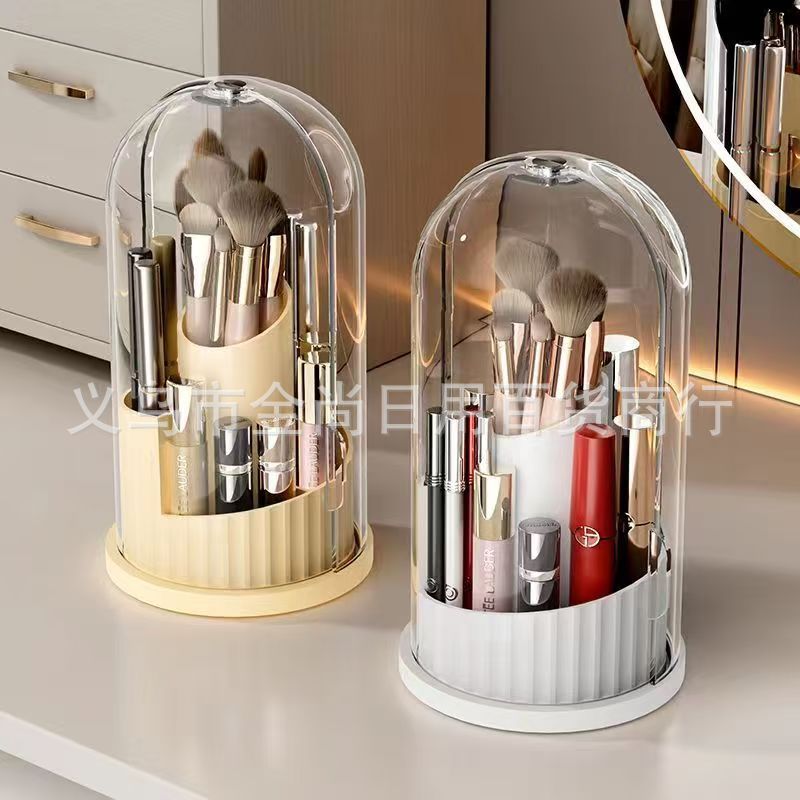 High appearance level rotating makeup brush storage cylinder, mouth red eyeshadow storage rack, dressing table, cosmetics storage box, lift type pic 2