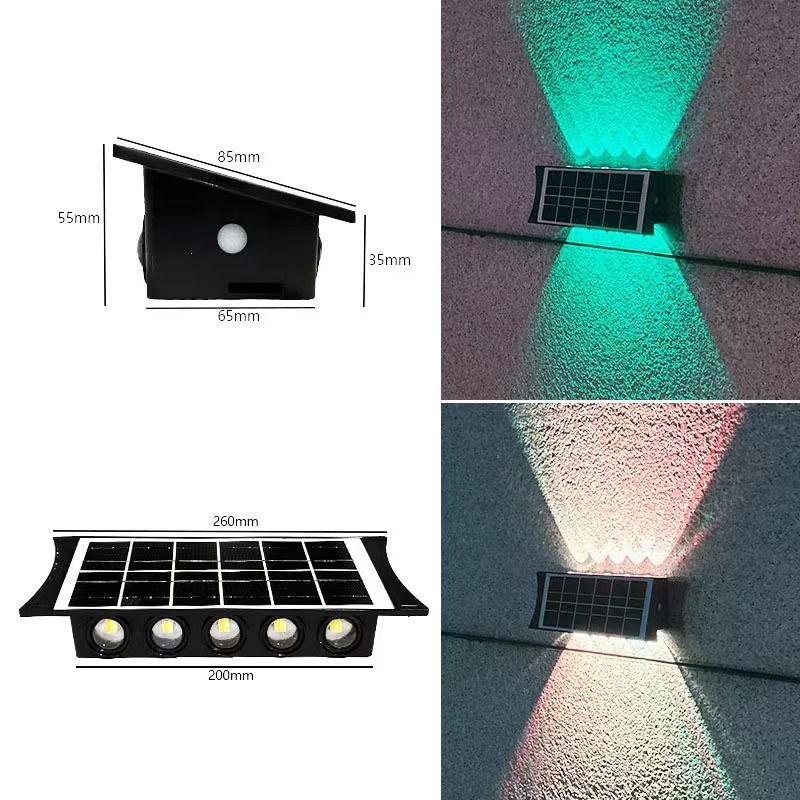 Solar outdoor lights, wall-washing lights, outdoor courtyard waterproof, villa garden exterior wall landscape spotlights, decorative fence lights pic 11