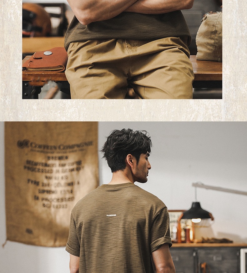 300g重磅弹力竹节棉短袖t恤男夏季潮牌刺绣复古上衣宽松圆领T恤潮详情10