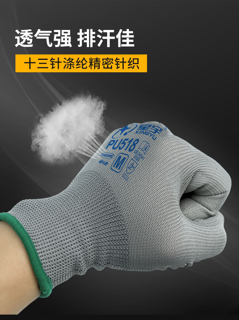 星宇正品劳保手套耐磨防滑透气工地建筑干活设备维修劳动防护手套详情17