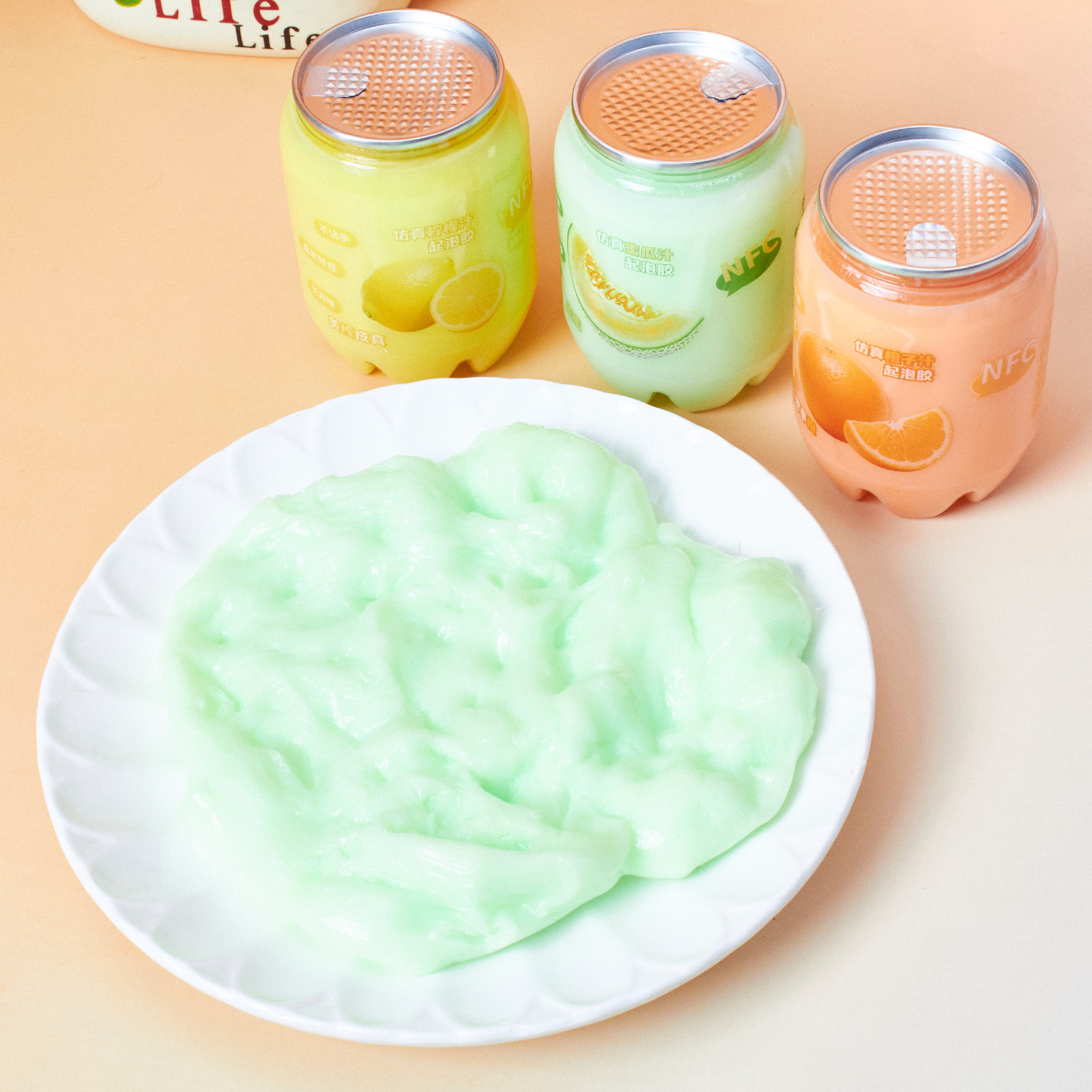 儿童史莱姆水果奶昔起泡胶不粘手超高颜值彩泥玩具水晶泥厂家直销详情5