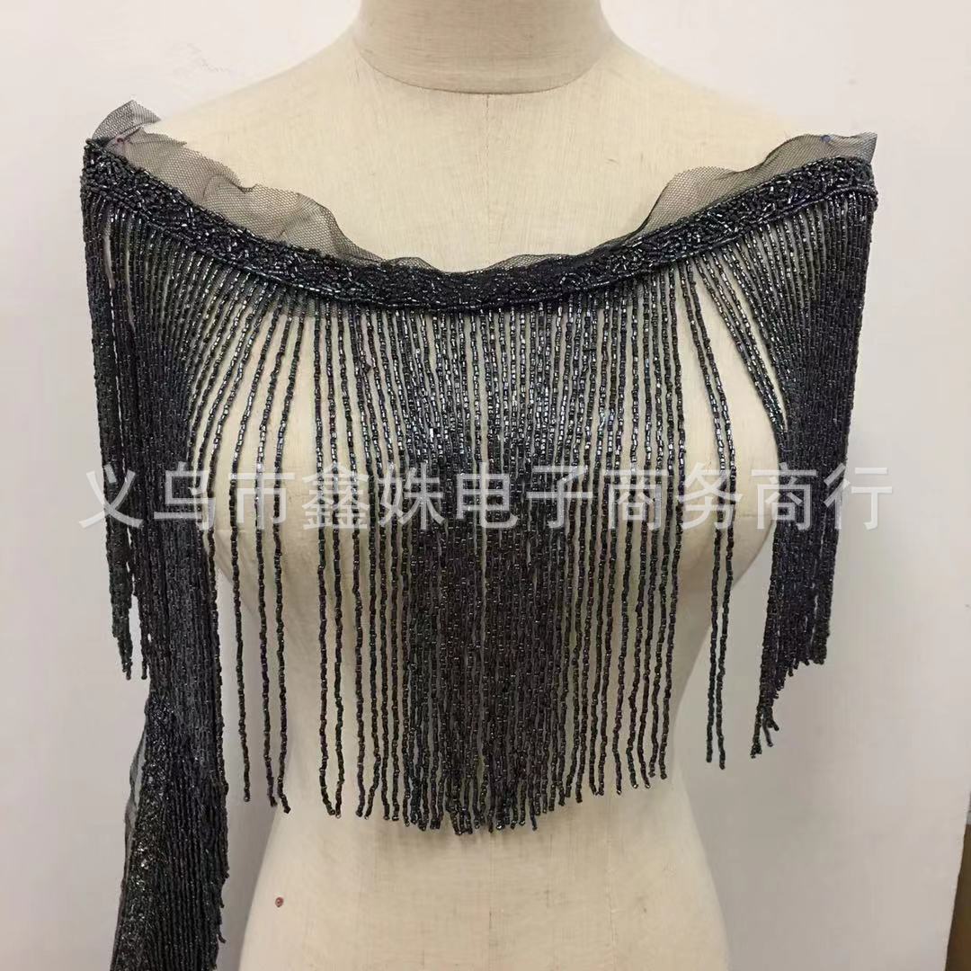 28cm fashionable tube beads, round beads, glass beads, tassels, fringed accessories, suitable for dance costumes pic 12