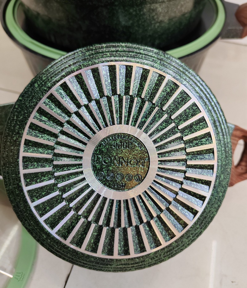 15 pieces cookware set: 15-piece non-stick aluminum pot die-cast lid set, tourmaline die-cast aluminum cookware pic 4