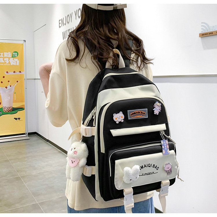 可爱书包双肩包女生ins五件套背包女日系甜美女生补课校园双肩包详情26