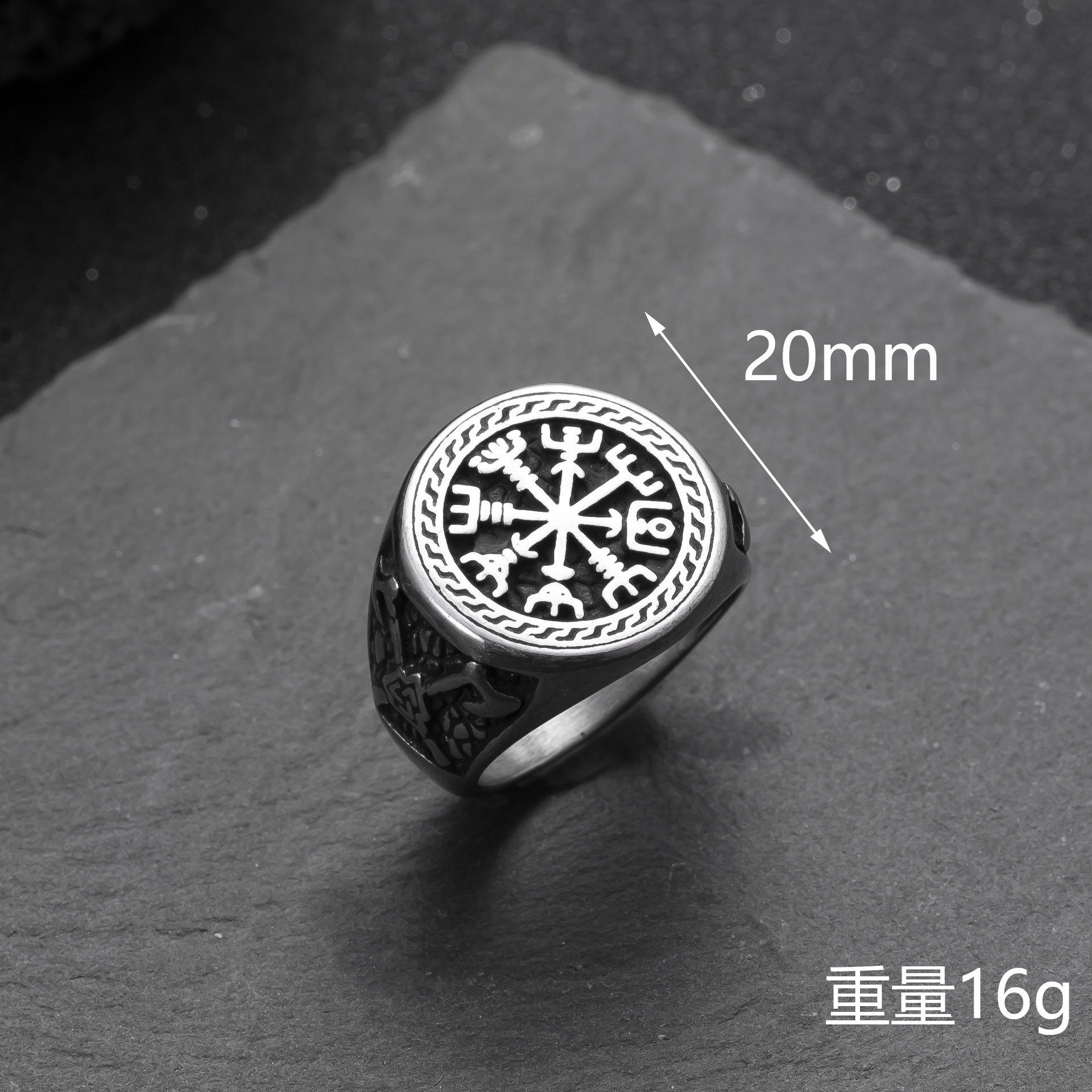 欧美跨境不锈钢戒指铸造十字架男士戒指嘻哈复古钛钢饰品批发厂家详情17