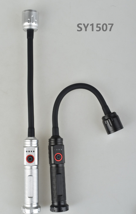 跨境强磁汽修手电筒强光充电调焦LED软管机床工作维修检修烧烤灯详情6