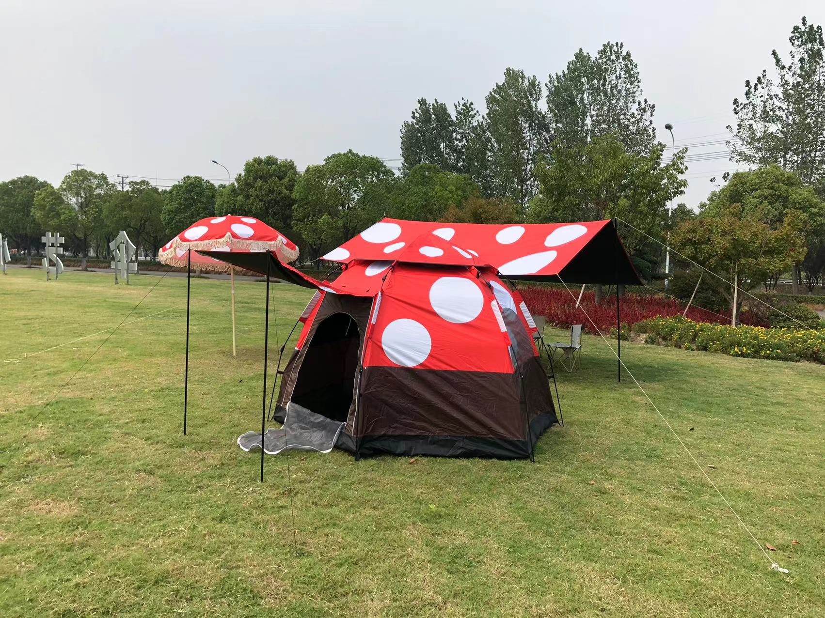 Outdoor mushroom house, hexagonal tent, canopy, sun umbrella, camping, portable folding quick-opening rainproof automatic tent pic 9