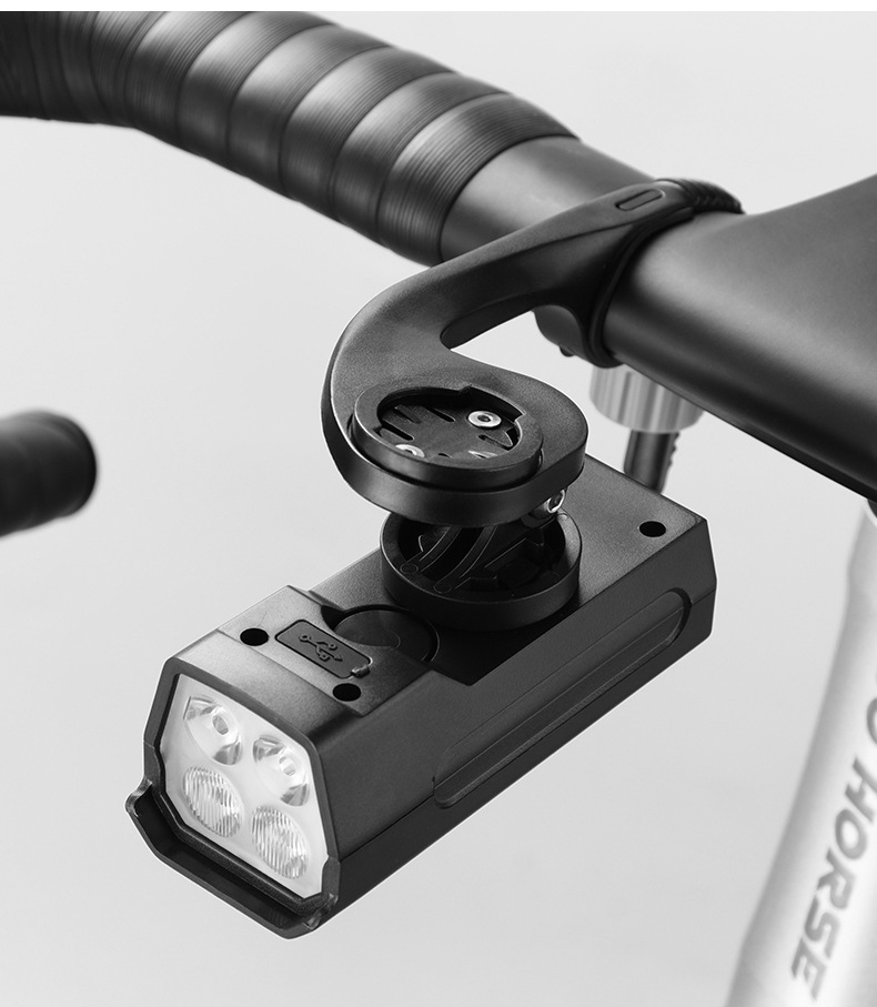 Solar-powered bicycle light, night riding strong flashlight, USB charging headlight, rainproof mountain bike light, cycling horn pic 18
