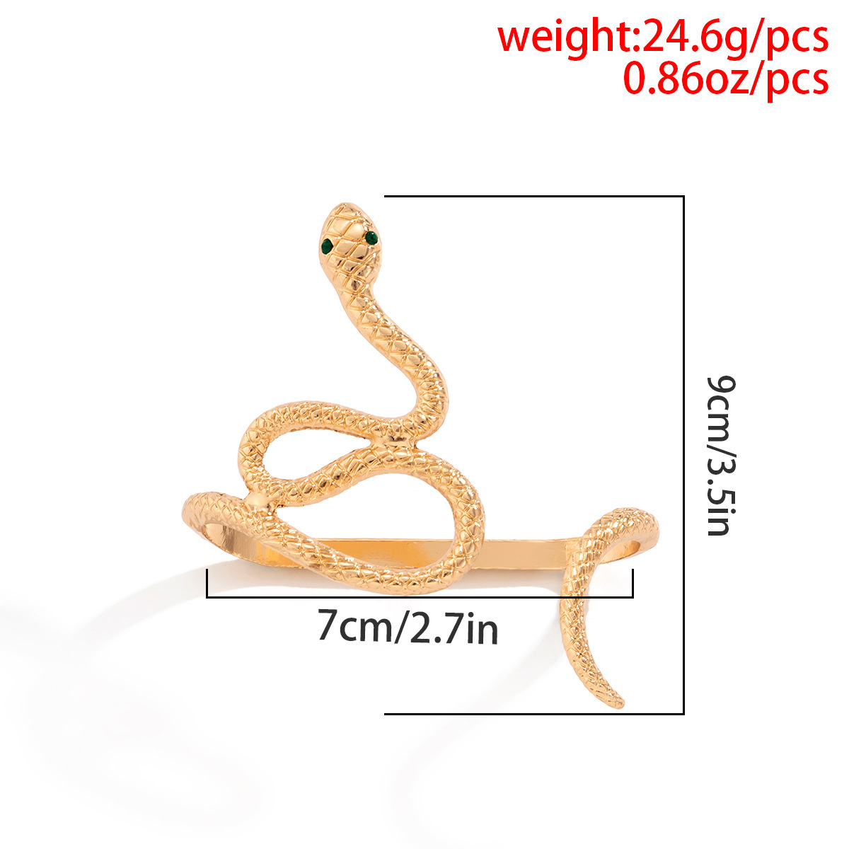 厂家直销欧美外贸个性夸张复古做旧蛇形手掌镯手镯批发详情10