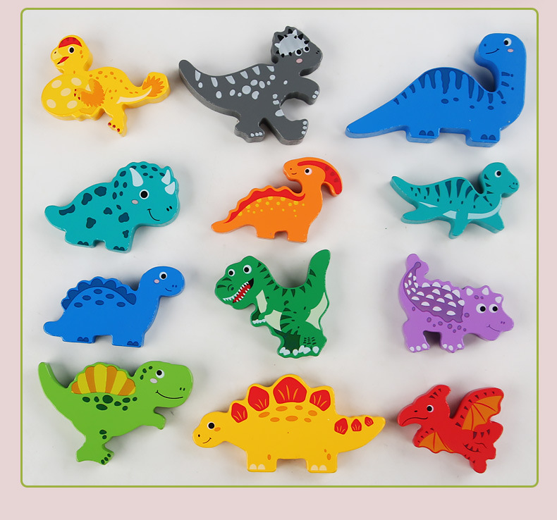 跨境儿童木制立体六边形拼图动物交通拼板积木早教益智启蒙玩具详情27