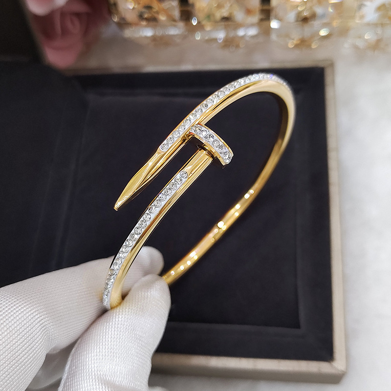 A classic 18k rose gold titanium steel bracelet that is a bestseller in Japan and South Korea. It is a unisex love nail bracelet that does not fade pic 20