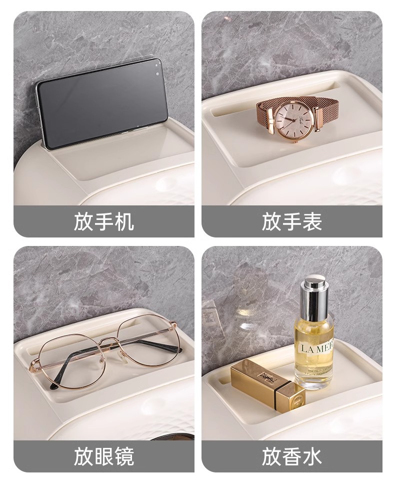 Bathroom toilet paper box, face towel storage box, wall-mounted toilet tissue box, tissue paper, high-end creative roll paper box pic 17